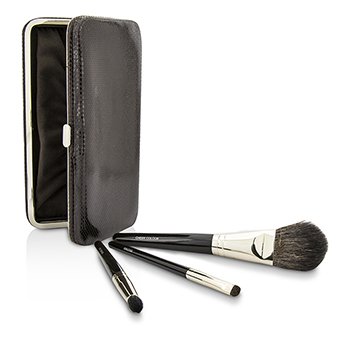 Travel Brush Kit: 1x Cheek Colour Brush, 1x Smudge Brush, 1x Eye Crease Brush, 1x Case (Unboxed)