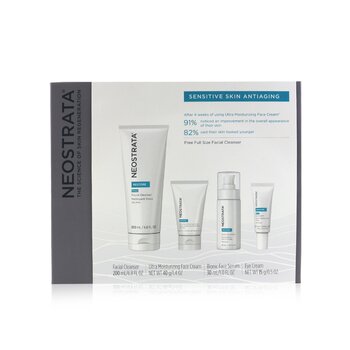 Kit antienvelhecimento para pele sensível: Restore Cleanser, Restore Face Cream, Restore Face Serum, Restore Eye Cream