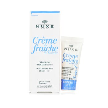 Nuxe Creme Fraiche De Beaute 48HR Moisturizing Rich Cream Gift Set (para pele seca a muito sensível, mesmo sensível)