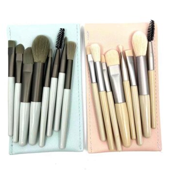 LUISA Makeup Brush 8pcs set (with faux leather bag, Random Color)