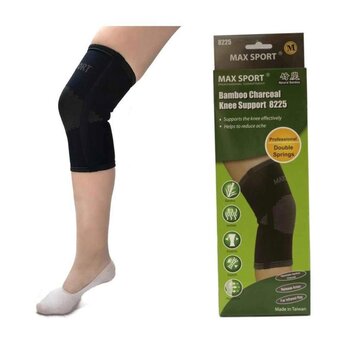 Bamboo Charcoal Knee Support (Double Springs), One Piece, Size M(27.9-33.0cm), Measure Round Center