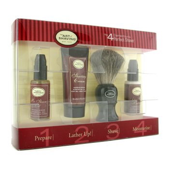 Starter Kit - madeira de sandalo: Pre Shave Oil + Shaving Creme + Brush + Bálsamo pós barba