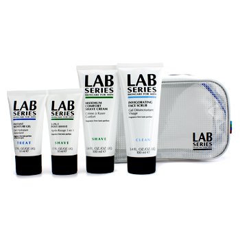 Kit Lab Series Deluxe Shave: Esfoliante facial 100ml + Creme 100ml + Post Shave 50ml + Moisture Gel 50ml + Bag