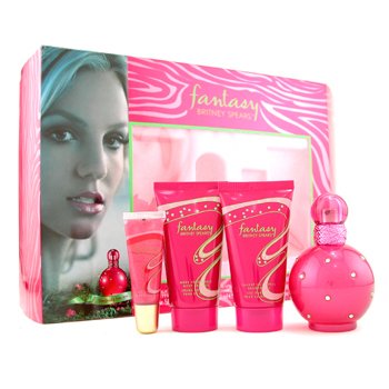 Caixa Fantasy : Eau De Parfum Spray 50ml/1.7oz + Creme Body Souffle 50ml/1.7oz + Gel de banho 50ml/1.7oz + Brilho labial