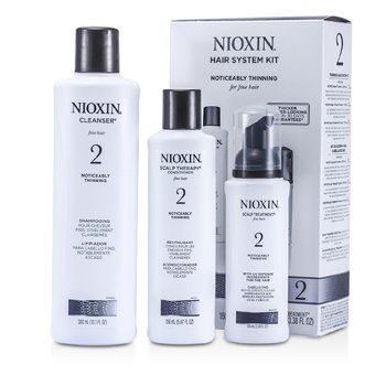 System 2 Kit p cabelos finos & e ralos : Shampoo 300ml + Condicionador 150ml + Tratamento p/ o couro cabeludo