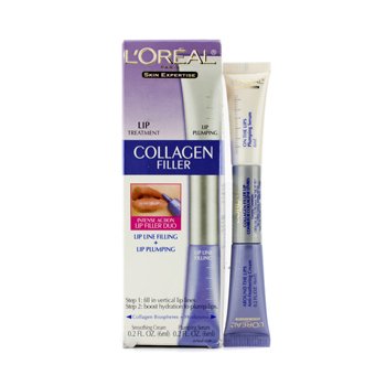 Creme de colageno preenche rugas Skin Expertise Collagen Filler Lip: Anti-Feathering Cream 6ml/0.2oz + Soro volumizador Plumping Serum 6ml/0.2oz