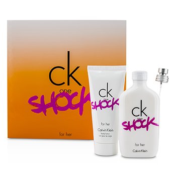 CK One Shock For Her Coffret: Eau De Toilette Spray 100ml/3.4oz + Body Lotion 100ml/3.4oz