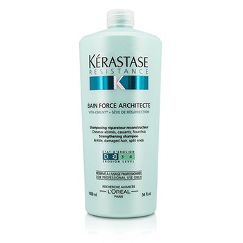 Kerastase Shampoo Resistance Bain Force Architecte Strengthening (Para Cabelos Quebradiços, Danificados e Pontas Duplas)