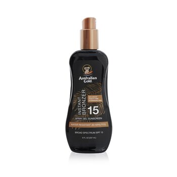 ouro australiano Spray protetor solar em gel FPS 15 com bronzeador instantâneo