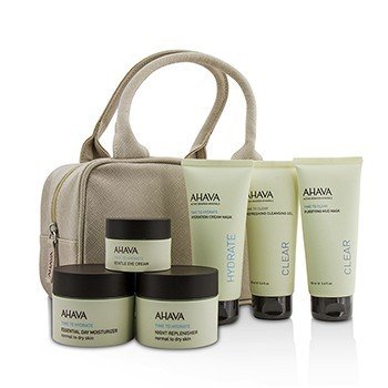 Hydrating Beauty Case Set: Cleansing Gel 100ml+Mud Mask 100ml+Cream Mask 100ml+Day 50ml+Night 50ml+Eye Cream 15ml+Bag