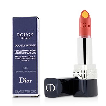 Rouge Dior Double Rouge Matte Metal Colour & Couture Contour Lipstick - # 534 Tempting Tangerine