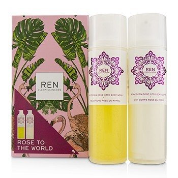 Rose To The World Moroccan Rose Otto Set: Body Wash 200ml + Body Lotion 200ml