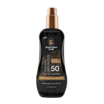 Spray protetor solar em gel FPS 50 com bronzer instantâneo