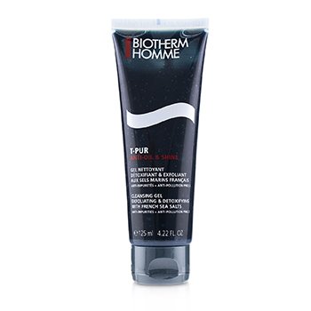 Homme T-Pur Anti-Oil & Shine Cleansing Gel - Exfoliating & Detoxifying with French Sea Salts