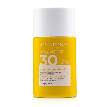 Clarins Fluido solar mineral para rosto com FPS 30 - para áreas sensíveis