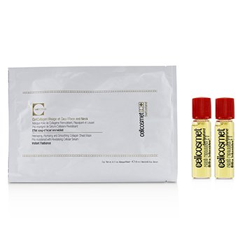 Cellcosmet CellEctive CellCollagen Face & Neck: 4x Masks (Serum 28ml/0.95oz) + 4x Ampoules 1.5ml/0.05oz