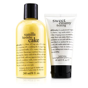 Happy Birthday 2-Piece Vanilla Birthday Cake Set