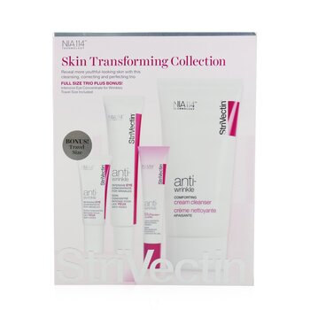 StriVectin Skin Transforming Collection (Trio de tamanho completo): Cleanser 150ml + Eye Concentrate (30ml+7ml) + Eyes Primer 10ml