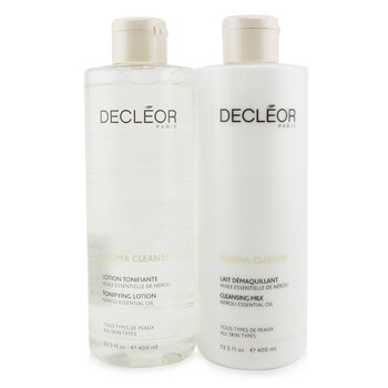 Aroma Cleanse Prep & Finish Cleansing Duo: Essential Cleansing Milk 400ml+ Essential Tonifying Lotion 400ml