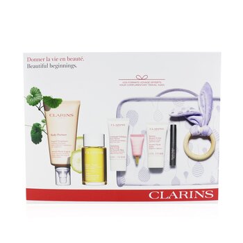 Maternity Set: Stretch Mark Expert+ Tonic Treatment Oil+ Body Scrub+ Beauty Flash Balm+ Multi-Active Yeux+ Mascara+ Bag