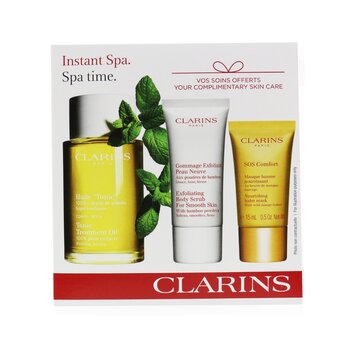 SPA At Home Set: Tonic Body Treatment Oil 100ml+ Exfoliating Body Scrub 30ml+ SOS Comfort Mask 15ml