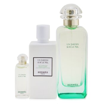 Un Jardin Sur Le Nil Coffret: Eau De Toilette Spray 100ml/3.3oz + Moisturizing Body Lotion 80ml/2.7oz + Eau De Toilette 7.5ml/0.25oz