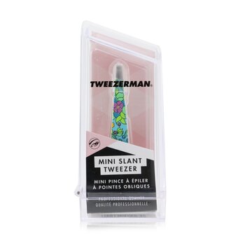 Tweezerman Mini Slant Tweezer (Vintage Floral Print) - Blue (Studio Collection)