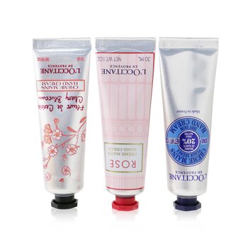 Conjunto de Mãos Mais Adoráveis: 2x Creme para as Mãos Rosa 30ml+2x Creme para as Mãos Manteiga de Karité 3ml+2x Creme para as Mãos Flor de Cerejeira 30ml