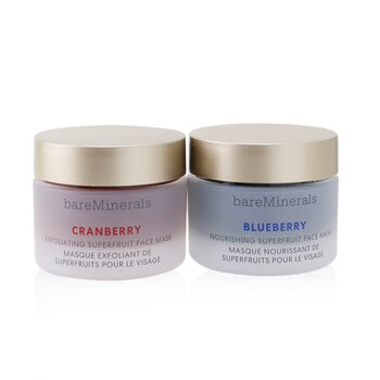 Superfruit Mask Duo (Limited Edition): Cranberry Exfoliating Face Mask 30g+ Blueberry Nourishing Face Mask 30g