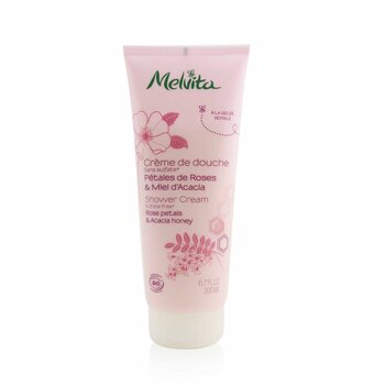 Melvita Creme de banho de pétalas de rosa e mel de acácia