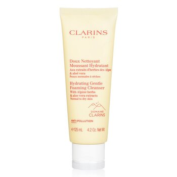 Clarins Espuma de limpeza suave e hidratante com ervas alpinas e extratos de aloe vera - Pele normal a seca