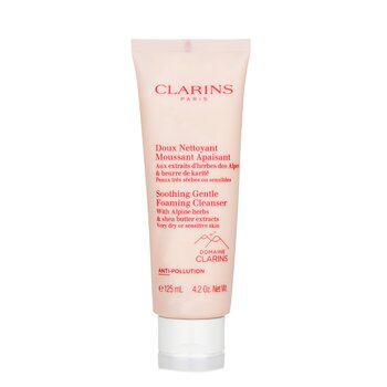 Clarins Espuma de limpeza suave calmante com ervas alpinas e extratos de manteiga de karité - pele muito seca ou sensível