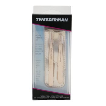Rose Gold Petite Tweeze Set (1x Slant Tweezer, 1x Point Tweezer)