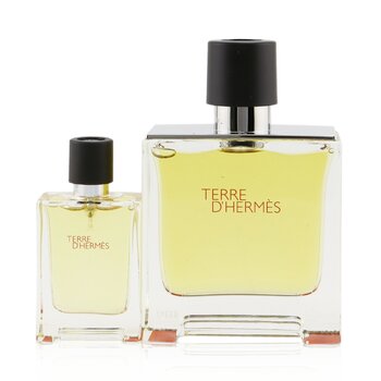 Terre D'Hermes Pure Parfum Coffret: Pure Parfum Spray 75ml/2.53oz + Pure Parfum Spray 12.5ml/0.42oz