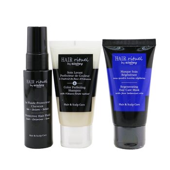 Hair Rituel By Sisley Color Protection Kit: 1x Shampoo 50ml, 1x Hair Mask 50ml, 1x Hair Fluid 40ml