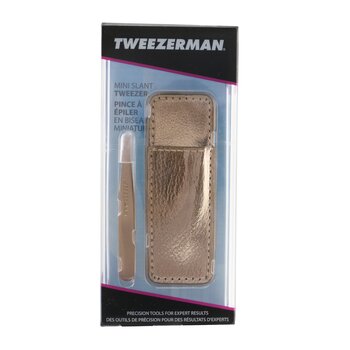 Tweezerman Mini Slant Tweezer With Case - Rose Gold