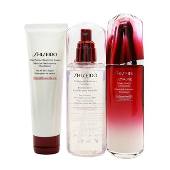 Ultimune Defend Daily Care Set: Ultimune Power Infusing Concentrate 100ml + Clarifying Cleansing Foam 125ml + Treatment Softener Enriched 150ml