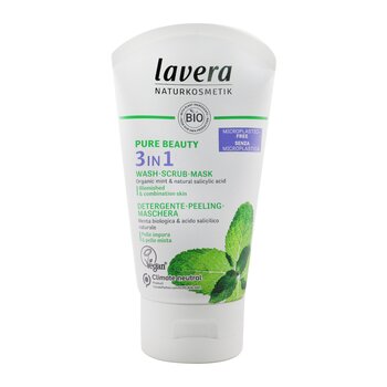 Lavera Pure Beauty 3 em 1 Lavagem, Esfoliação, Máscara - Para Pele Manchada e Mista