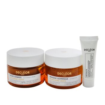 Mission Glow Green Mandarin Set: Sun-Kissed Cream 50ml+ Scrub Mask 50ml+ Antidote Advanced Concentrate 10ml