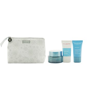 Clarins Hydration Collection: Hydra-Essentiel Silky Cream 50ml+ Fresh Scrub 15ml+ SOS Hydra Mask 15ml+ Bolsa