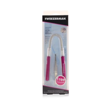 Tweezerman Smooth Finish Facial Hair Remover - Pink (With Stainless Slant Tweezerette)