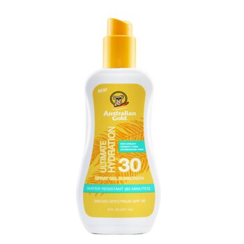 ouro australiano Protetor solar em gel spray FPS 30 (Hidratação máxima)