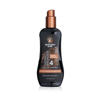 ouro australiano Spray protetor solar em gel FPS 4 com bronzer instantâneo