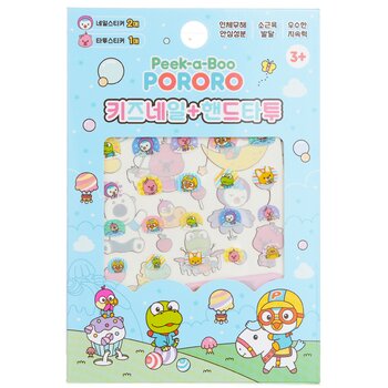 abril coreia Pororo Nail + Hand Tattoo - # SPR 02