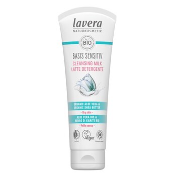 Lavera Leite de limpeza Basis Sensitiv - Aloe Vera orgânico e manteiga de karité orgânica (para pele seca e sensível)