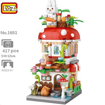 LOZ Street Series - Mushroom House Building Bricks Set