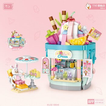 LOZ Dream Amusement Park Series - Foldable Ice Cream Shop Building Bricks Set