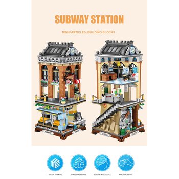 LOZ Mini Blocks - Subway Station Building Bricks Set