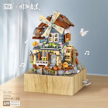 Loz LOZ Mini Blocks -  Windmill Music Box Building Bricks Set