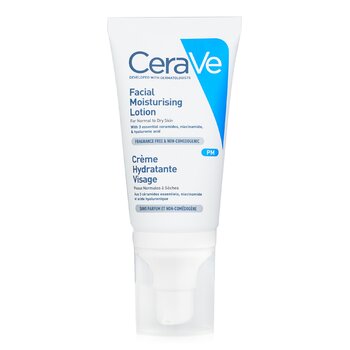 CeraVe Loção hidratante facial para pele normal a seca